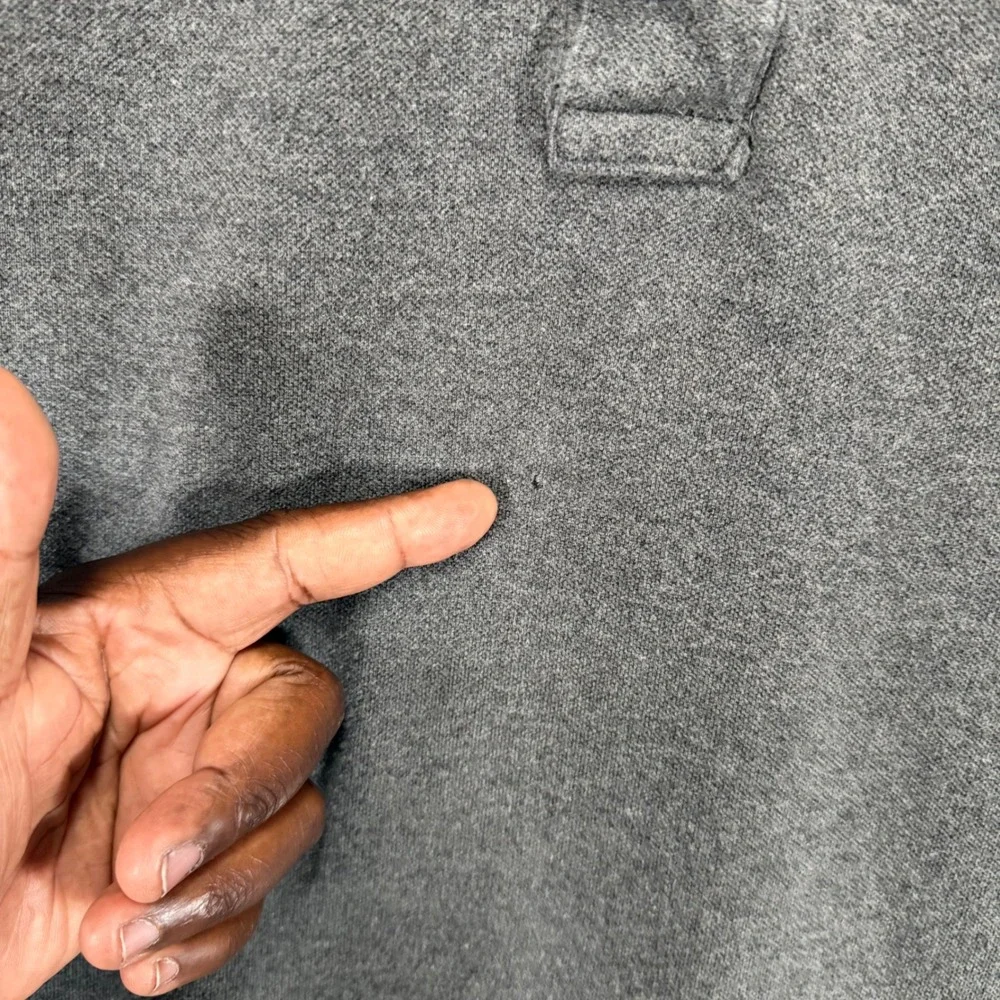Polo Ralph Lauren Shirt Mens 4XLT Heather Gray Cotton Pony Long Sleeve FLAWS